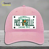 Pass A Grille Florida Novelty License Plate Hat Unconstructed Cotton / Pink