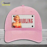 Darling Vintage Pinup Novelty License Plate Hat Unconstructed Cotton / Pink