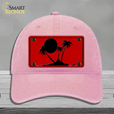 Island Palms Novelty License Plate Hat Unconstructed Cotton / Pink