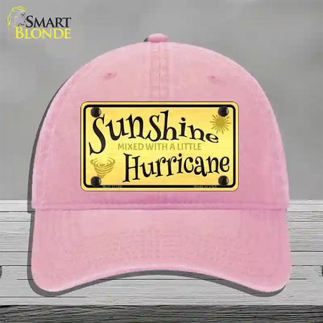 Sunshine With A Little Hurricane Novelty License Plate Hat Unconstructed Cotton / Pink