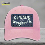 Beware of the Wigglebutts Novelty License Plate Hat Unconstructed Cotton / Pink