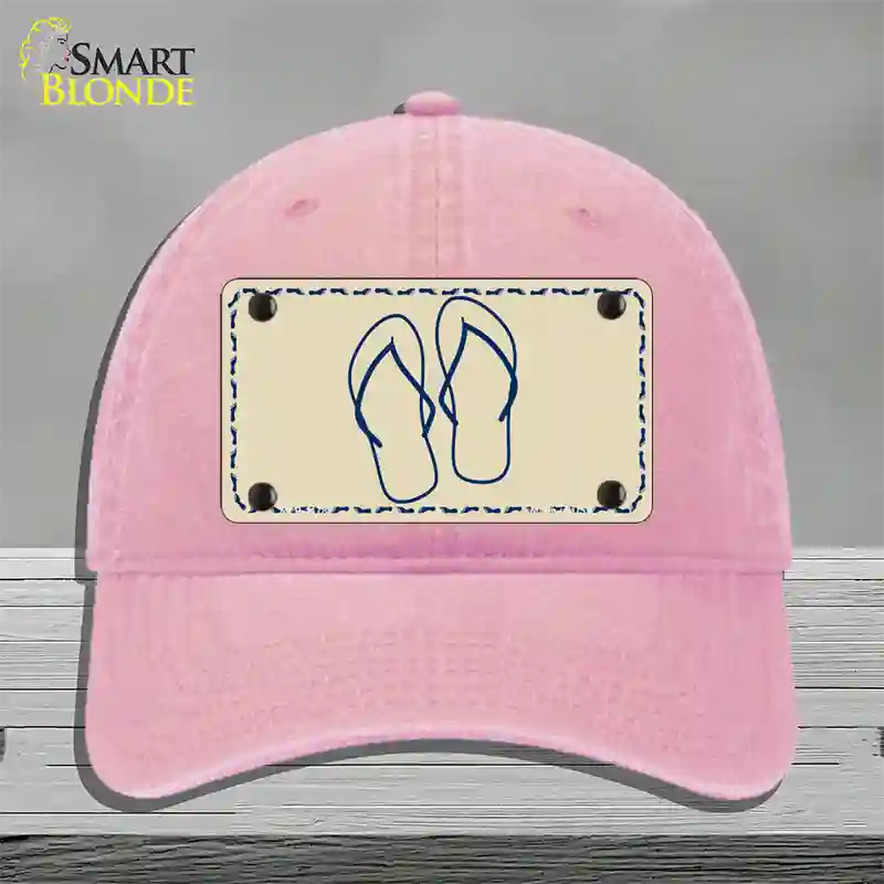 Flip Flops Novelty License Plate Hat Unconstructed Cotton / Pink