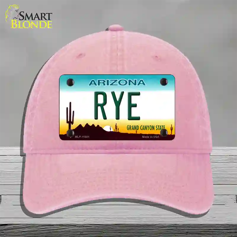 Rye Arizona Novelty License Plate Hat Unconstructed Cotton / Pink