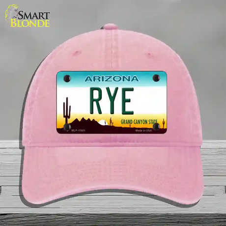 Rye Arizona Novelty License Plate Hat Unconstructed Cotton / Pink