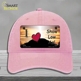 Show Low Hilltop Arizona Novelty License Plate Hat Unconstructed Cotton / Pink