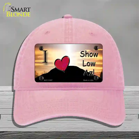 Show Low Hilltop Arizona Novelty License Plate Hat Unconstructed Cotton / Pink