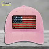 American Flag Corrugated Novelty License Plate Hat Unconstructed Cotton / Pink