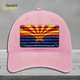 Arizona Flag Novelty License Plate Hat Unconstructed Cotton / Pink