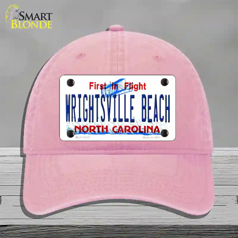 Wrightsville Beach North Carolina Novelty License Plate Hat Unconstructed Cotton / Pink