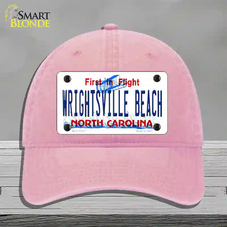 Wrightsville Beach North Carolina Novelty License Plate Hat Unconstructed Cotton / Pink