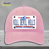 Kill Devil Hills North Carolina Novelty License Plate Hat Unconstructed Cotton / Pink