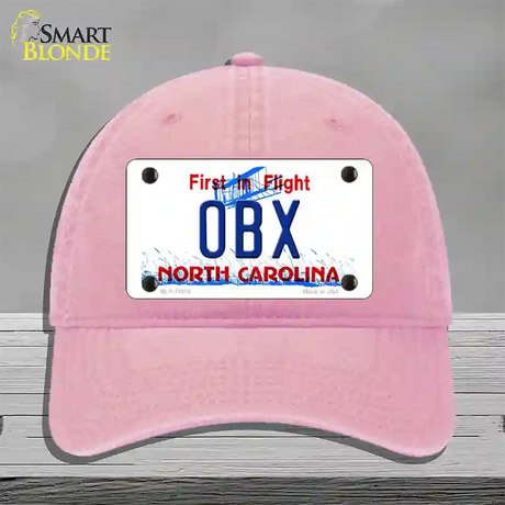 OBX North Carolina Novelty License Plate Hat Unconstructed Cotton / Pink