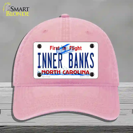 Inner Banks North Carolina Novelty License Plate Hat Unconstructed Cotton / Pink