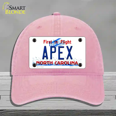 Apex North Carolina Novelty License Plate Hat Unconstructed Cotton / Pink