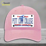 Pitt Comm College North Carolina Novelty License Plate Hat Unconstructed Cotton / Pink