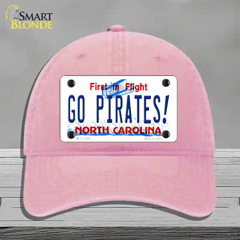 Go Pirates North Carolina Novelty License Plate Hat Unconstructed Cotton / Pink