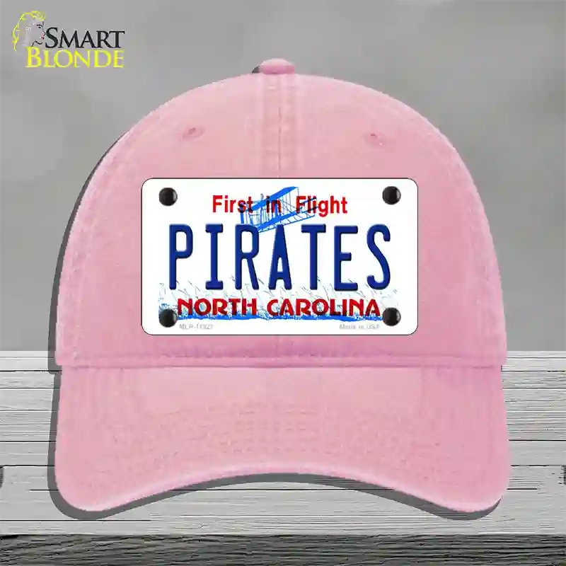 Pirates North Carolina Novelty License Plate Hat Unconstructed Cotton / Pink