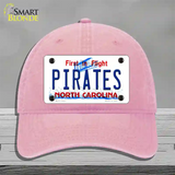 Pirates North Carolina Novelty License Plate Hat Unconstructed Cotton / Pink