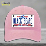 Black Beard North Carolina Novelty License Plate Hat Unconstructed Cotton / Pink