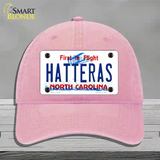 Hatteras North Carolina Novelty License Plate Hat Unconstructed Cotton / Pink