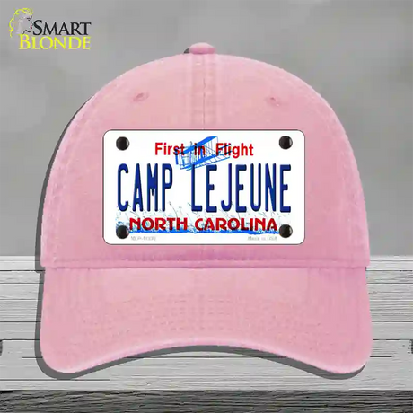 Camp Lejeune North Carolina Novelty License Plate Hat Unconstructed Cotton / Pink