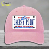 Cherry Point North Carolina Novelty License Plate Hat Unconstructed Cotton / Pink