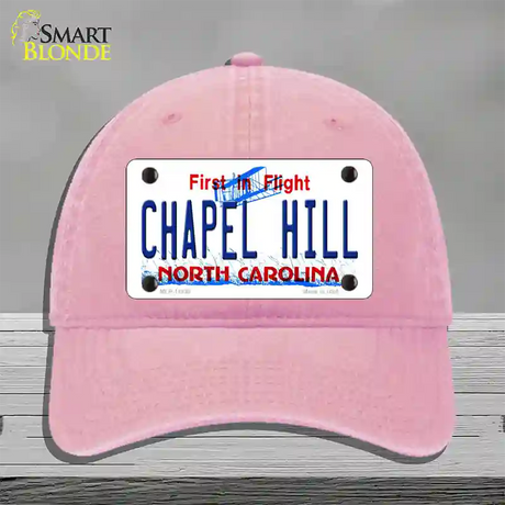 Chapel Hill North Carolina Novelty License Plate Hat Unconstructed Cotton / Pink