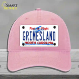 Grimesland North Carolina Novelty License Plate Hat Unconstructed Cotton / Pink