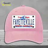 Fayetteville North Carolina Novelty License Plate Hat Unconstructed Cotton / Pink