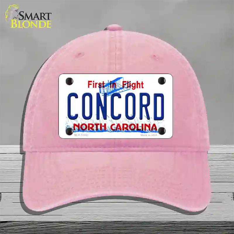 Concord North Carolina Novelty License Plate Hat Unconstructed Cotton / Pink