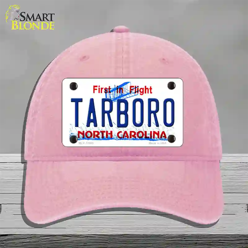 Tarboro North Carolina Novelty License Plate Hat Unconstructed Cotton / Pink