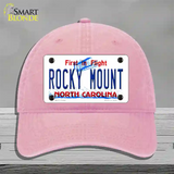 Rocky Mount North Carolina Novelty License Plate Hat Unconstructed Cotton / Pink