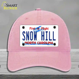 Snow Hill North Carolina Novelty License Plate Hat Unconstructed Cotton / Pink