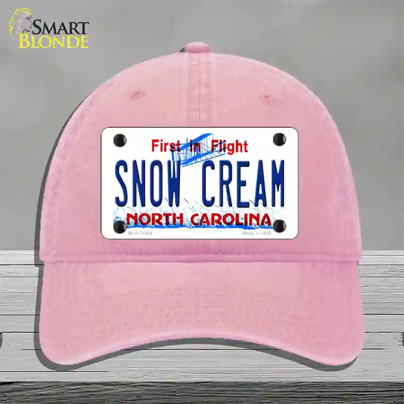 Snow Cream North Carolina Novelty License Plate Hat Unconstructed Cotton / Pink