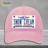 Snow Cream North Carolina Novelty License Plate Hat Unconstructed Cotton / Pink