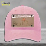 Beach Bum Novelty License Plate Hat Unconstructed Cotton / Pink