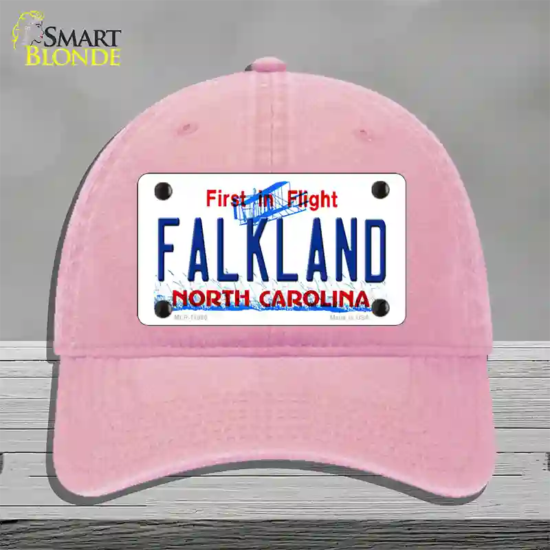 Falkland North Carolina Novelty License Plate Hat Unconstructed Cotton / Pink