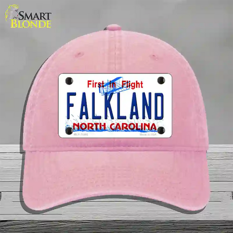 Falkland North Carolina Novelty License Plate Hat Unconstructed Cotton / Pink