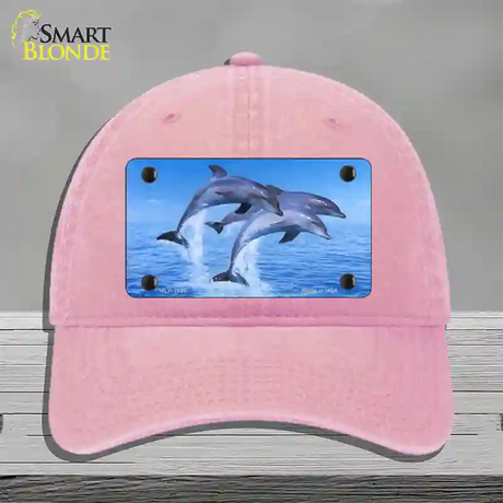 Dolphins Novelty License Plate Hat Unconstructed Cotton / Pink