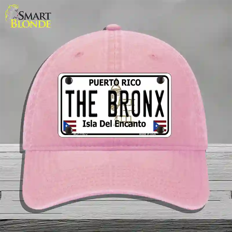 The Bronx Puerto Rico Novelty License Plate Hat Unconstructed Cotton / Pink