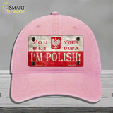 Im Polish Novelty License Plate Hat Unconstructed Cotton / Pink