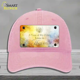 Lives In Heaven Novelty License Plate Hat Unconstructed Cotton / Pink