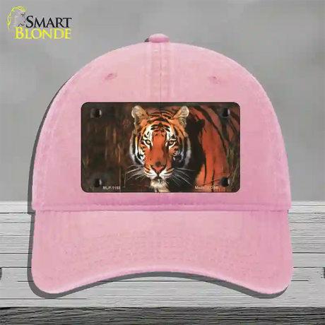 Tiger Novelty License Plate Hat Unconstructed Cotton / Pink