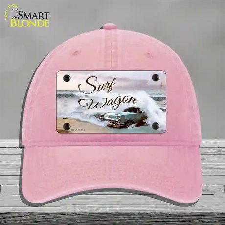 Surf Wagon Novelty License Plate Hat Unconstructed Cotton / Pink