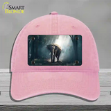 Elephant in the Woods Novelty License Plate Hat Unconstructed Cotton / Pink