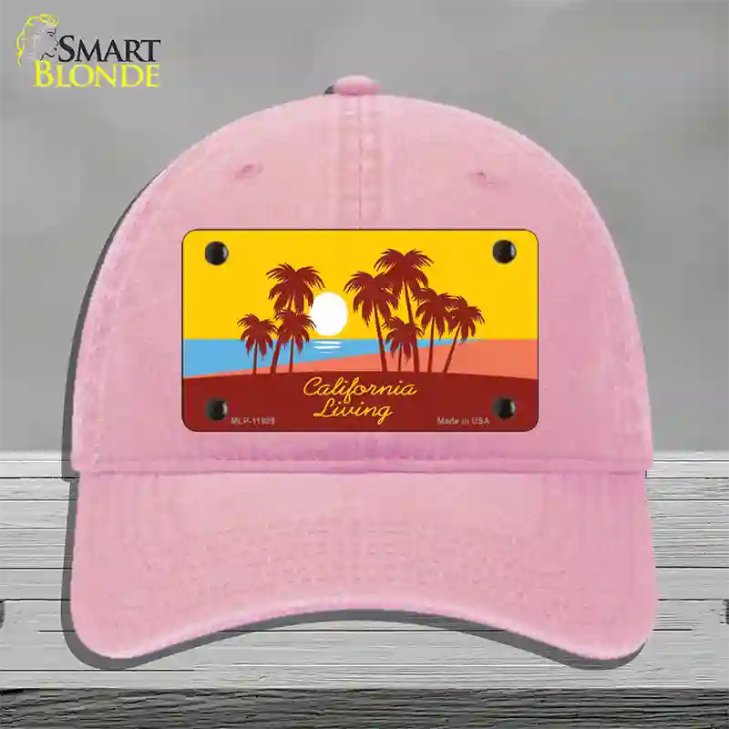 California Living Novelty License Plate Hat Unconstructed Cotton / Pink