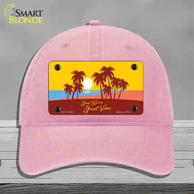 Good Waves Great Novelty License Plate Hat Unconstructed Cotton / Pink