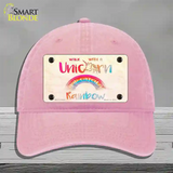 Walk with a Unicorn Novelty License Plate Hat Unconstructed Cotton / Pink