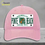 Florida Ponte Vedra Beach Novelty License Plate Hat Unconstructed Cotton / Pink