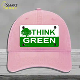 Think Green Novelty License Plate Hat Unconstructed Cotton / Pink